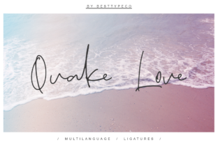 Quake Love Font: A Handmade Calligraphy Typeface for Crafters and Product Sellers